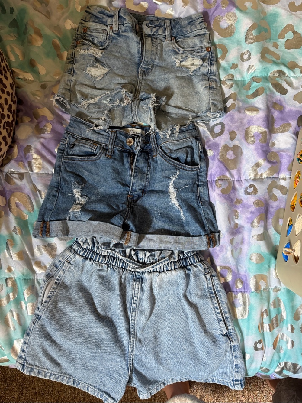 Kids Light Blue Denim Shorts Lot - Set of 3